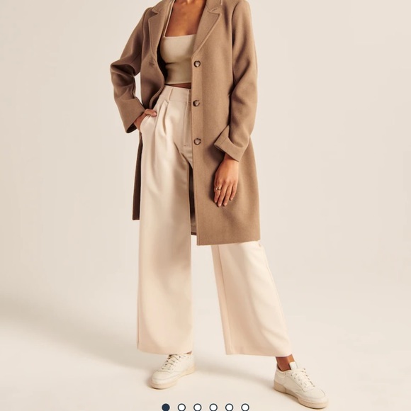 BRAND NEW, NWT, limited edition Abercrombie & Fitch women’s wool dad coat - Picture 2 of 4